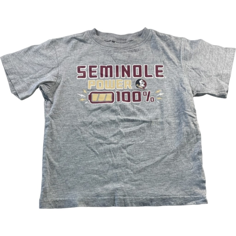Rivalry Threads FSU Florida State Seminoles Power 100% Grey Toddler Tee Shirt 4T